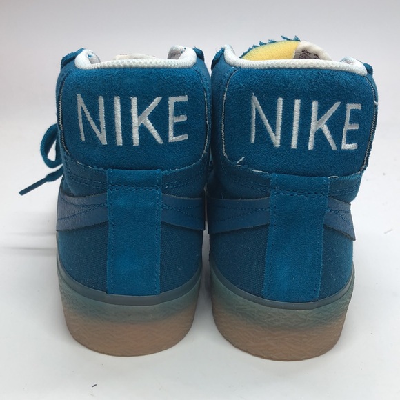 Mens Nike SB Zoom Blazer Mid PRM Plus Blue/Gum DV5468-300 USED Size 9.5 - Picture 4 of 13